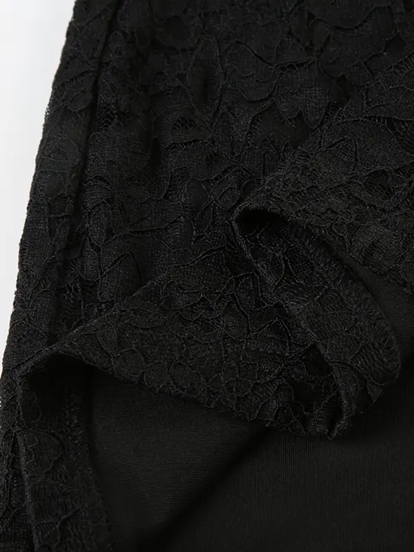 Women's Off The Shoulder Sheer Floral Lace Dress, Elegant Fashion Long Sleeve Short Dress for Party Club Dating Wear, Women Dress for Spring & Fall 7