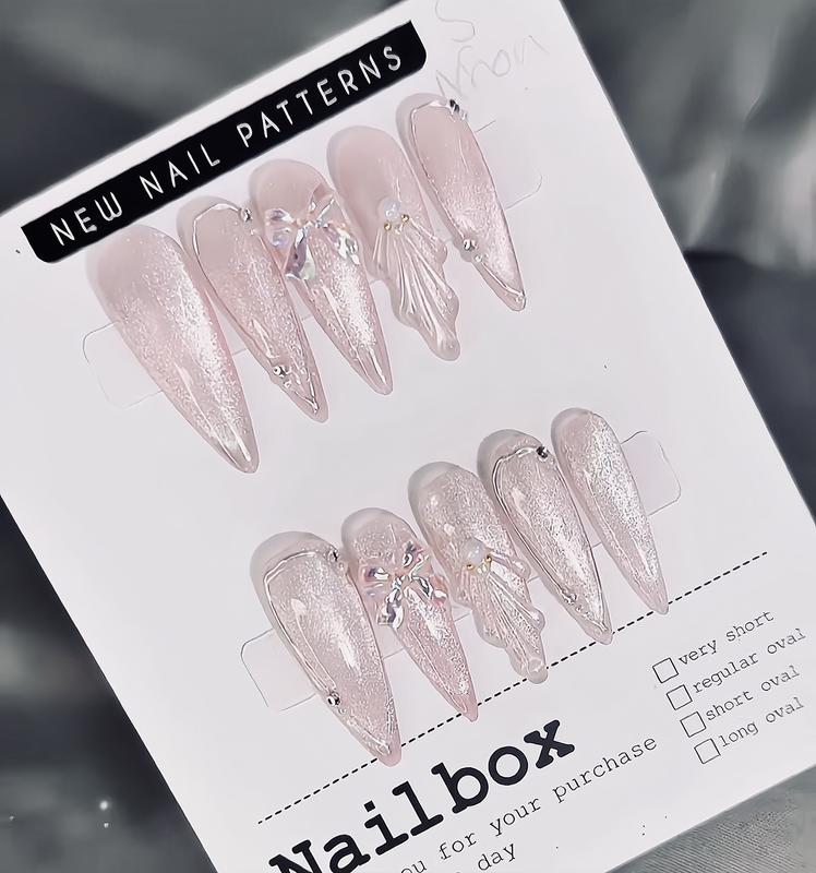 G49 - Nailbox thiết kế - móng úp mắt mèo hồng thạch