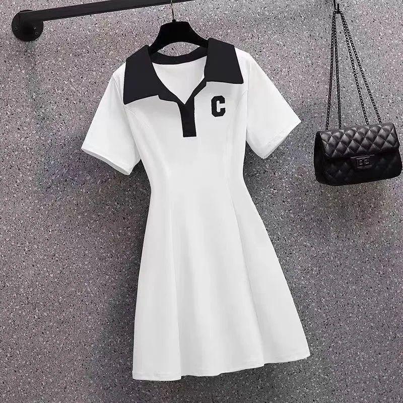 Váy Cổ Polo, Phong Cách Mùa Hè, Dành Cho Nữ, Phong Cách Mới Mùa Hè 2024, Eo Bó Sát, Ôm Vừa Vặn, Váy Ôm Chữ A, Thời Trang, Dễ Phối Đồ 2