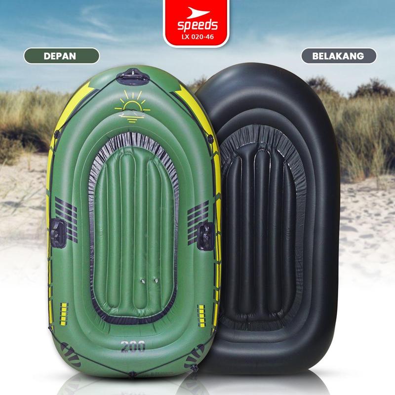 Product Introduction of SPEEDS Perahu Karet Tiup Mancing Kayak + Dayung Inflatable Rafting Sport Boat 2 Orang Arung Jeram 020-46 3