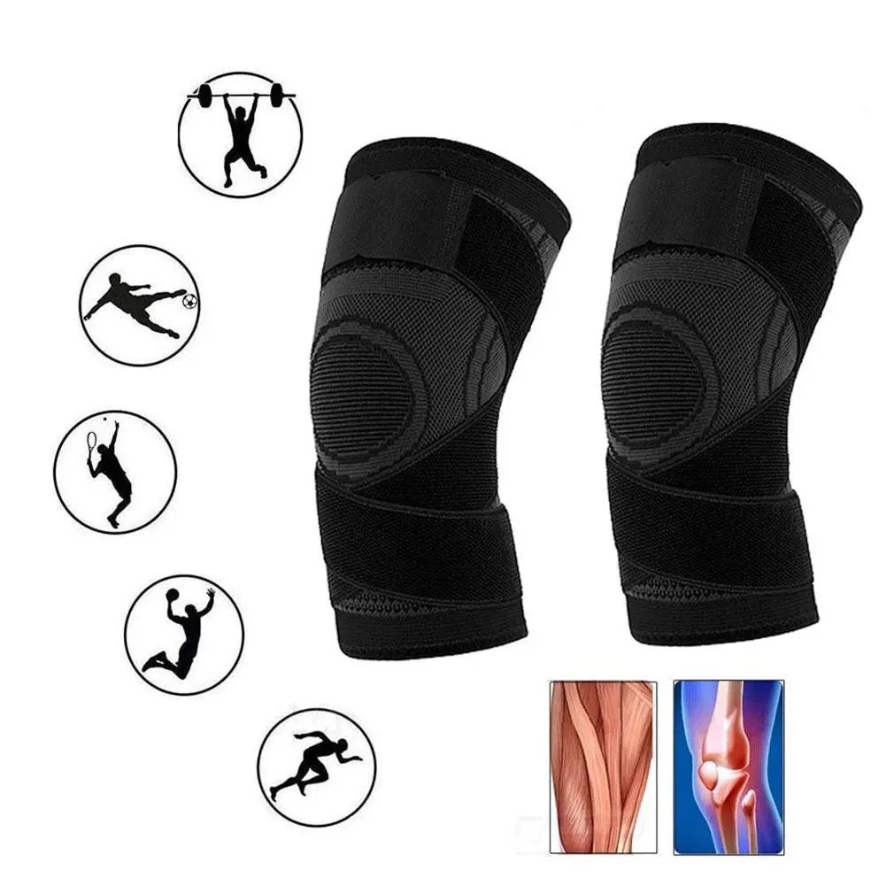 Bộ Nẹp Đầu Gối, 1 Mảnh, Hỗ Trợ Băng Quấn Sụn Chêm Thích Hợp Cho Thể Thao, Bóng Rổ, Bóng Chuyền, Chạy Bộ, Nam Và Nữ