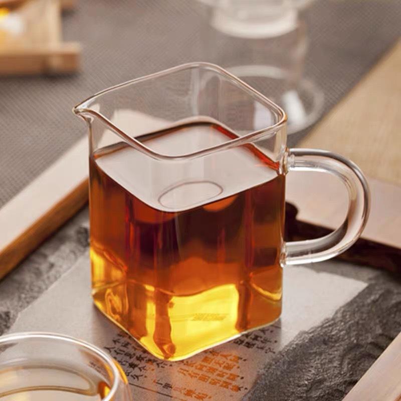Kitchenware Tea Pot Small Size Glass Tea Serving Pot Creative Kung Fu Tea Ceremony Utensils Square Heat-Resistant Glass Fair Cup perfect  teapot 3