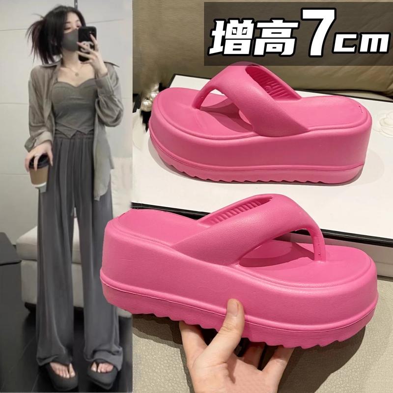 (HCM) Dép tông bánh mì nữ đế 7cm nâng chiều cao chất eva QC siêu nhẹ sandal dexuong