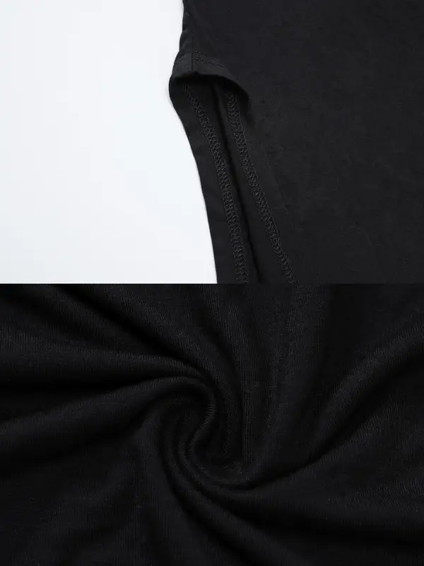 Women's Solid Asymmetrical Hem Scoop Neck Tee, Y2K Fashion Long Sleeve Longline Top for Party Club Holiday, Women Clothing for Fall & Winter 8