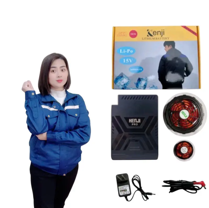 MH -Bộ Áo Điều hòa Kenji Pro 36000 quạt 5 cánh dành cho người lao động trong công xưởng và ngoài trời 0