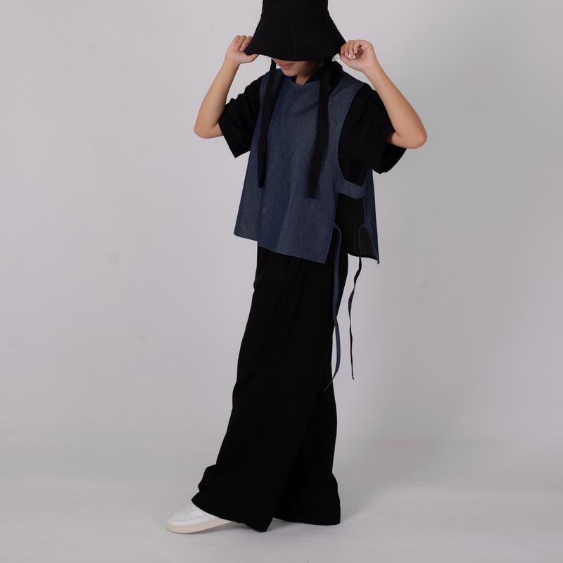 Denim Vest - Outer Vest Wanita Rompi Jeans Korea Style (Dark Color, One Size, Two Colours) | WEARPULCHRA | 1