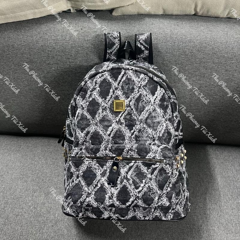 Balo da size 40 quai to đi học, đi làm hoạ tiết giả jean bò đựng vừa a4, giáo án hàng đẹp hottrend