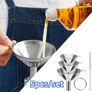 Paket 5 Corong Kohi Profesional Corong Baja Corong Parfum Serbaguna Aliran Terkontrol untuk Bumbu
