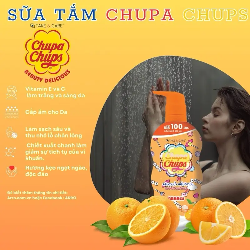 [Tặng Body Mist] Sữa Tắm Thơm Mát Chupa Chups 550ml 3