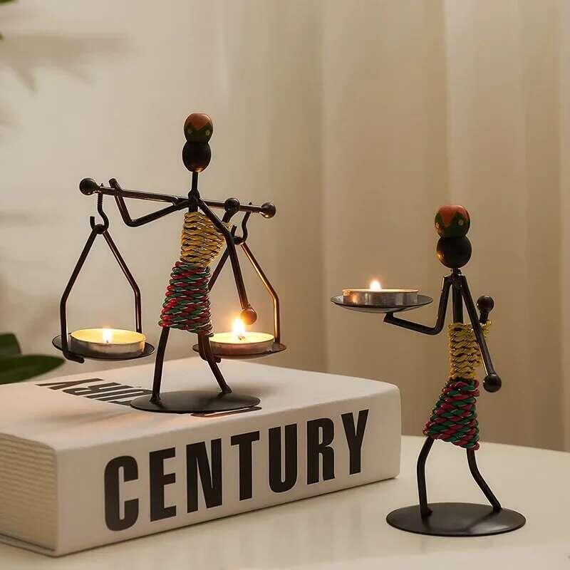 Product Introduction of Vintage Metal  Handmade Iron Candle Creative Crafts Miniature Wrought Holder Home Living 11