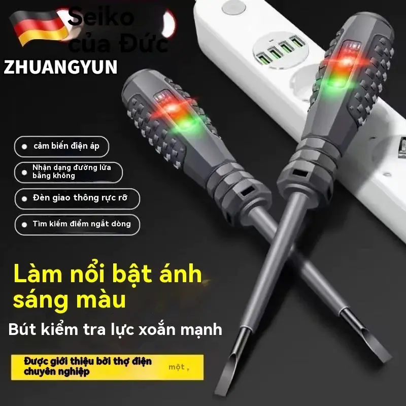 [ComBo 3 ￼Bút ]kiểm tra điện áp thông minh AC Bút thử cảm ứng không tiếp xúc Bút chì Vôn kế Máy dò nguồn HOT