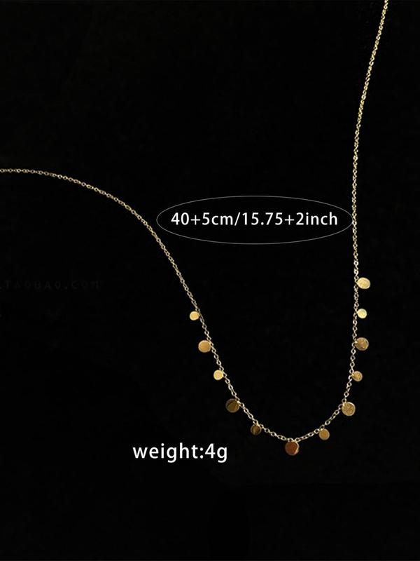 Elegant Geometric Design Chain Necklace for Women, Stainless Steel Jewelry for Party, Daily Clothing Decor, Trendy All-match & Exquisite Jewelry for Birthday Gift 1