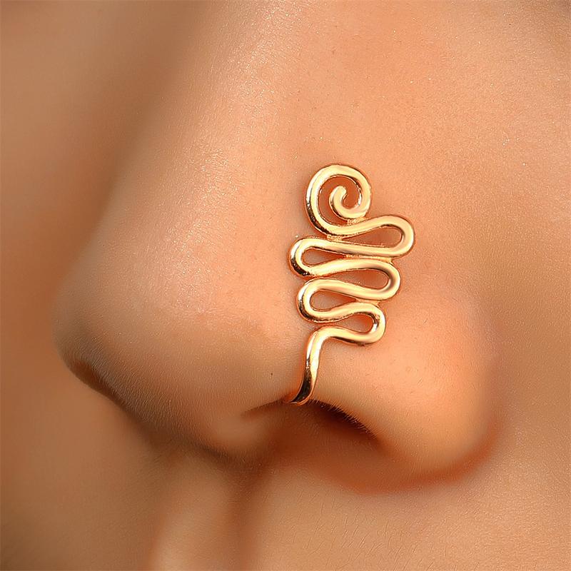 Product Introduction of Cincin Hidung, Berlian Buatan Kristal Berkilat, Reka Bentuk Hati Berongga, Tindik Palsu, Untuk Wanita dan Remaja, Klip Hidung berbentuk U, Tidak Berlubang, Barang Kemas Septum 21
