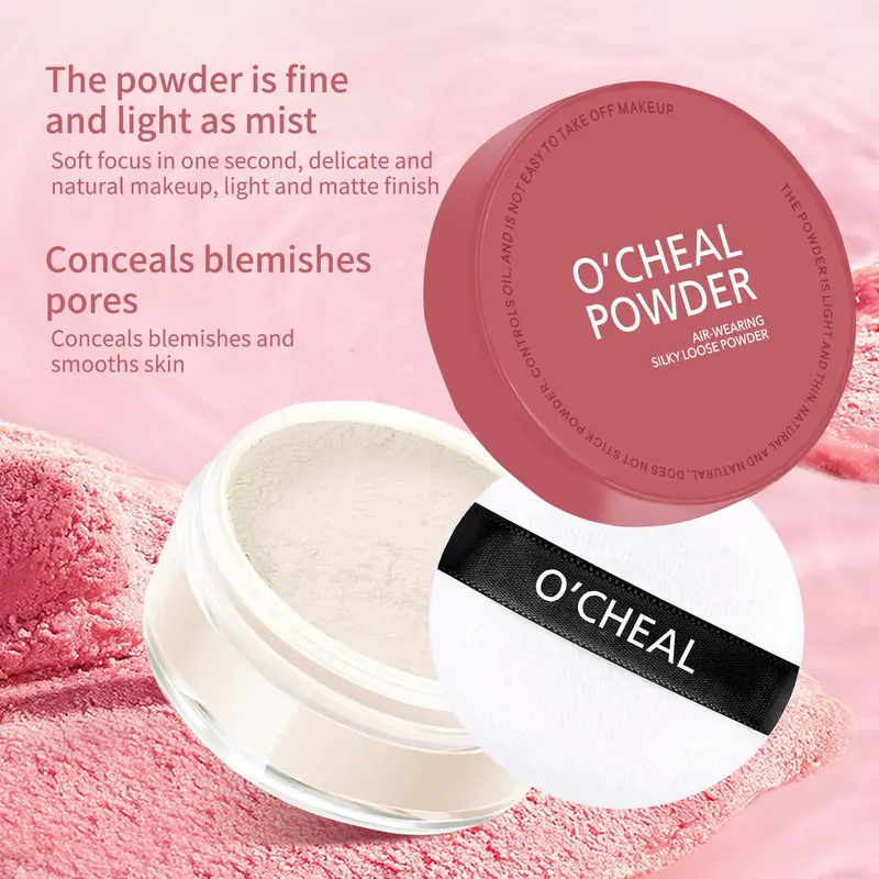 Long-lasting Oil Control Powder, 1 Box Matte Finish Makeup Setting Powder, Face Makeup Accessories for Women & Girls, Cosmetic 6
