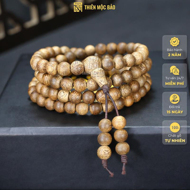 Vòng tay gỗ Trầm hương 108 hạt 6mm, 8mm cho Nam và Nữ - Thu hút tài lộc, may mắn | Thiên Mộc Bảo