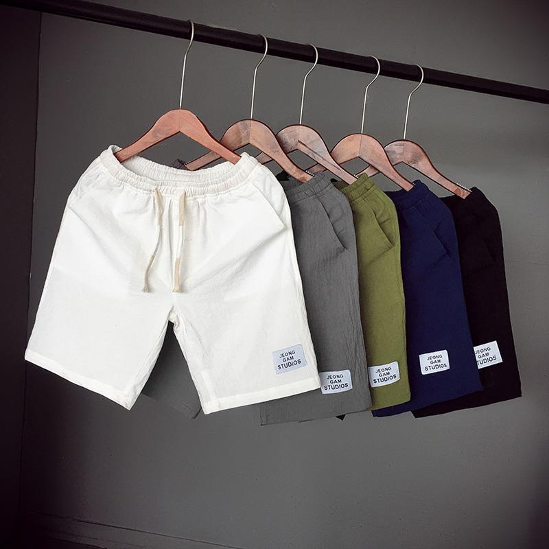 Quần Soóc Vải Lanh Cotton, Phong Cách Mùa Hè, Dành Cho Nam Giới, Ngoại Cỡ, Hợp Xu hướng Nhật Bản, Béo Và Rộng, Quần Thường Ngày Mỏng, Quần Cropped Xén, Thích Hợp Cho Bãi Biển 4