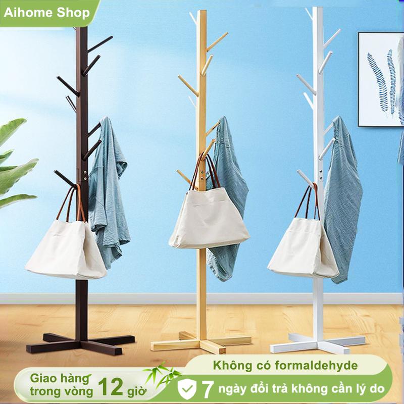 Cây Treo Quần Áo Bằng Gỗ Treo Áo Khoác Phụ Kiện Trang trí Phòng Khách Phòng Ngủ móc phơi quần áo màu hồng hello kitty đầu móc sào treo quần áo