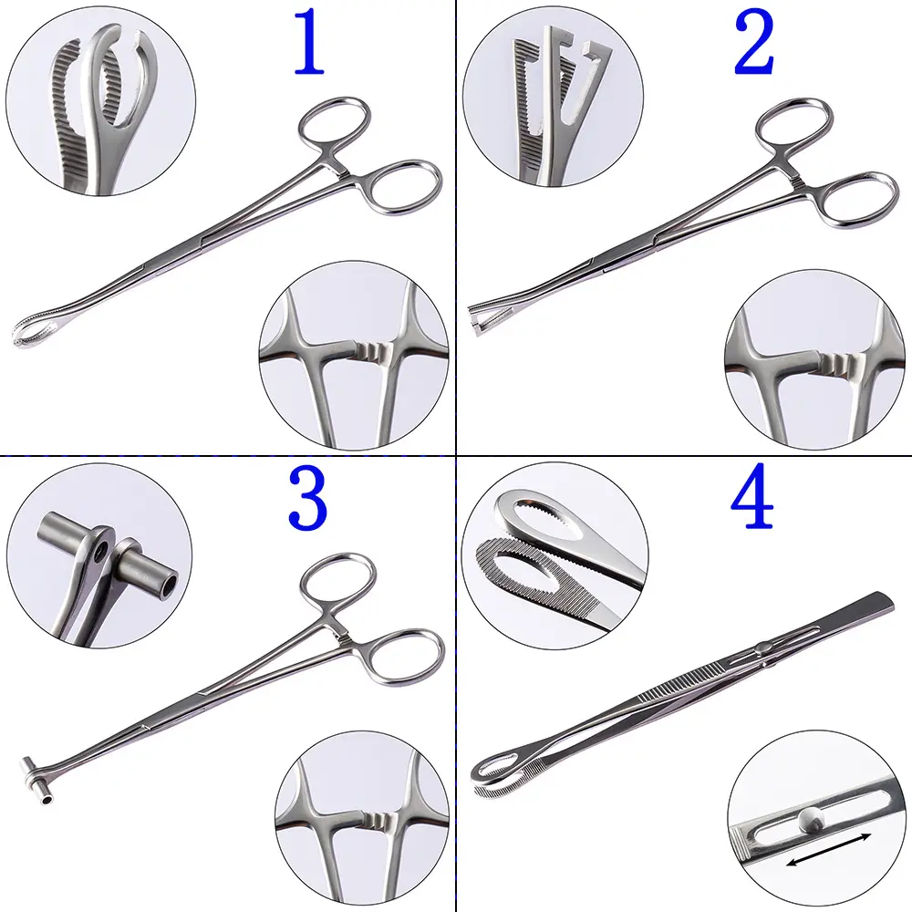 Bộ Kìm Xỏ Kim Bằng Thép Không Gỉ, 1 Cái, Kìm Định Vị, Kìm Mở, Trang Sức Xỏ Khuyên Cơ Thể