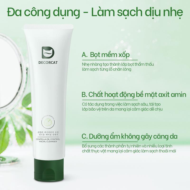 Sữa rửa mặt làm trắng Decorcat, tẩy tế bào chết, trị tàn nhang, kiểm soát dầu, làm trắng đa chức năng tất cả các loại da chống lão hóa Skincare 8