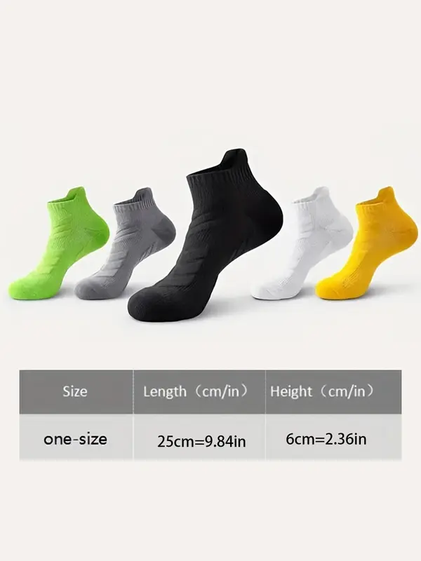 Men's Solid Color Thickened Low Cut Socks, Casual Comfy Breathable Anti-Slip Socks for Daily Wear, Men's Socks for All Seasons 5