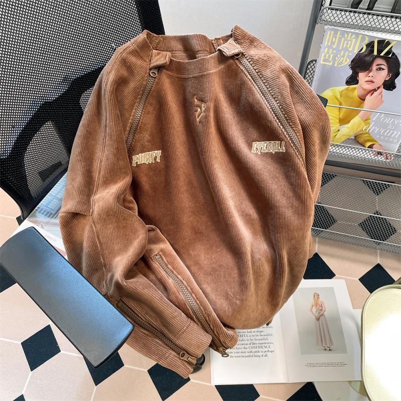 Product Introduction of Áo Len Dây Kéo Vải Nhung Kẻ, Thương Hiệu Thời Trang Ins Cổ Điển Mỹ, Dành Cho Nam Giới, Quần Yếm Dáng Rộng, Ngoại Cỡ (150,00kg), Thích Hợp Cho Mùa Thu Và Mùa Đông 2
