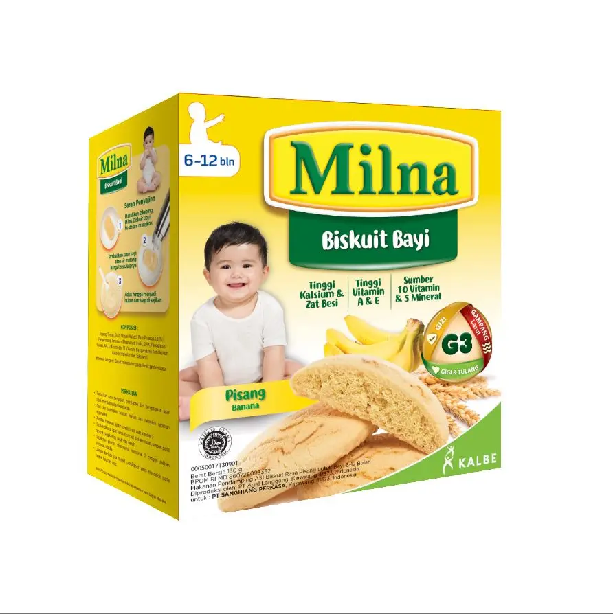 MILNA BISKUIT BAYI 6+ 110g / Biskuit Bayi Milna / roti Untuk 6 bulan balita