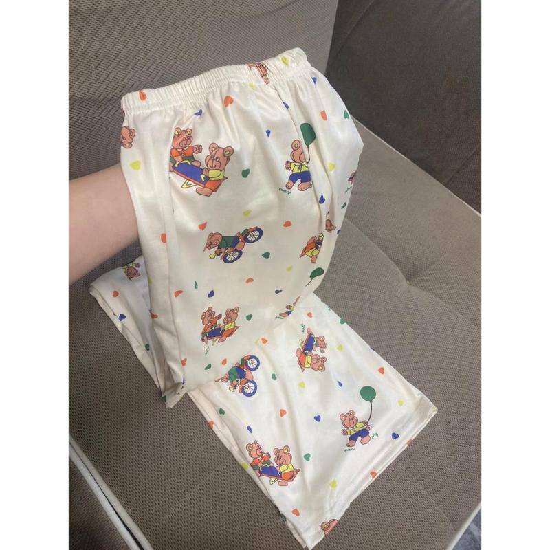 Quần Ngủ Hoạt Hình, Hàng Mới Về, Dành Cho Nữ, Quần Mỏng Mùa Xuân Và Mùa Hè, Quần Lười Mặc Nhà, Quần Thường Ngày Ống Đứng, Có Thể Mặc Ngoài Trời, Phong Cách Hợp Xu hướng 3