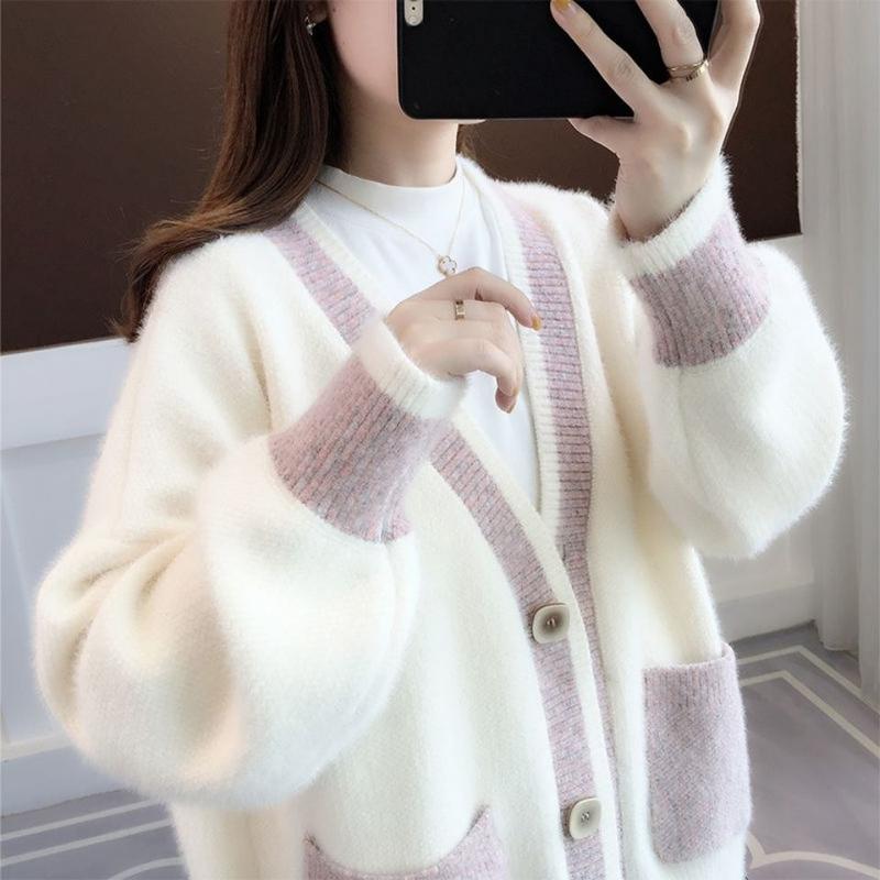 Product Introduction of Áo Len Lông Chồn Nhân Tạo, Hàng Mới Về Thu Đông 2022, Áo Khoác Cardigan Dệt Kim, Phong Cách Người Nổi Tiếng Trực Tuyến, Dành Cho Học Sinh Nữ, Phong Cách Hàn Quốc, Dáng Rộng Vừa Vặn, K263 Top Women 9