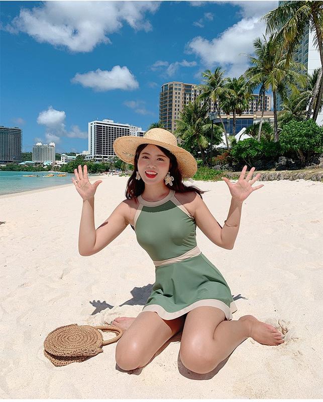 Product Introduction of New One Piece Skirt Ladies Style One Piece Swimsuit Women's Small Fresh Backless Strap Conservative Slim Bikini 12