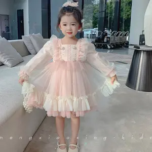 [DAM-T81003] DRESS ANAK PINK PITA RENDA 1-8 TAHUN Katun Anak-Anak Gaun