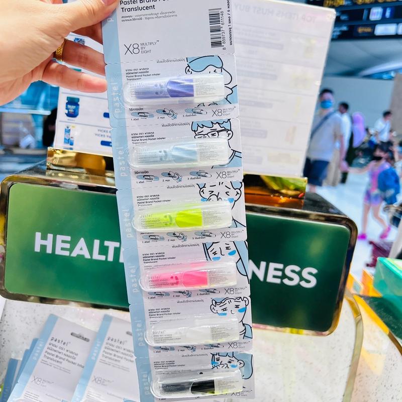 1 dây 6 ống hít mũi Pastel trong suốt Thái Lan