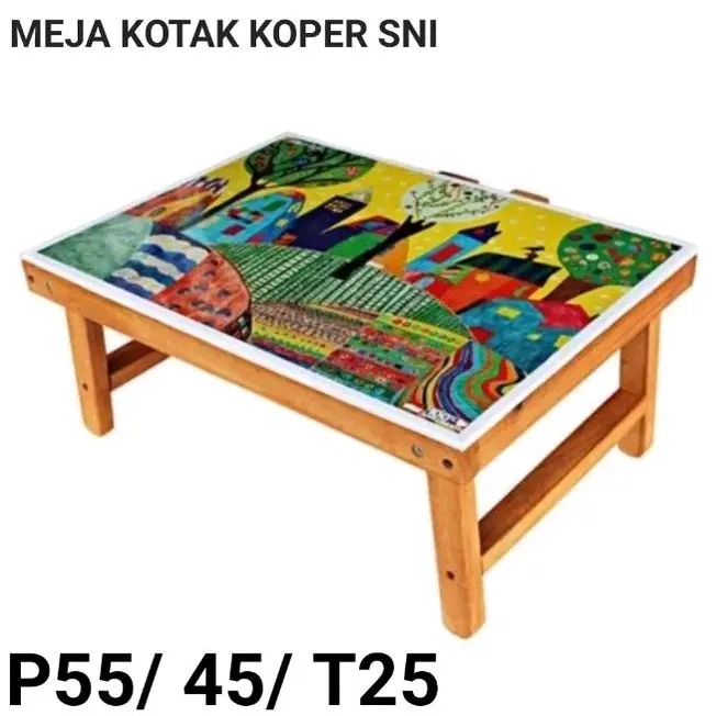 MEJA LIPAT KOPER ANAK MOTIF KARAKTER Furniture meja belajar anak lipat Kayu Plastik 0