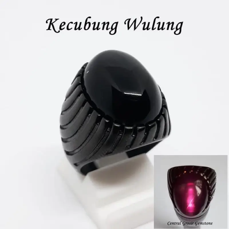 Cincin Pria Batu Akik Kecubung Wulung Crystal super termurah hq