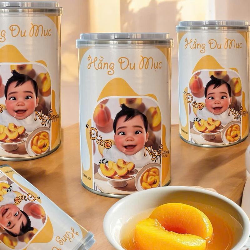 [Hằng Du Mục] Đào Lon Ngâm "Út Miếng" - (4-6 Miếng Đào) Lon 425gram