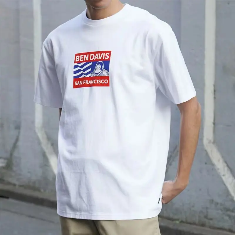 Ben Davis BDZ2-0008 New Printed High Quality Cotton Top Short Sleeve T-shirt Couple Style Trendy Street Hip Hop