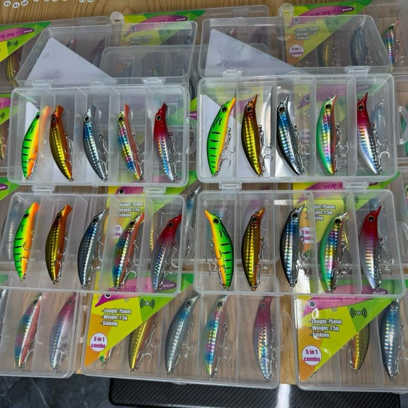 (CPF) COMBO 5 CON MỒI HRSK 75 MẪU MỚI 2025 CHUYÊN CÂU CHẼM CHÉT MĂNG CÁ SĂN MỒI-CÂU CÁ FISHING