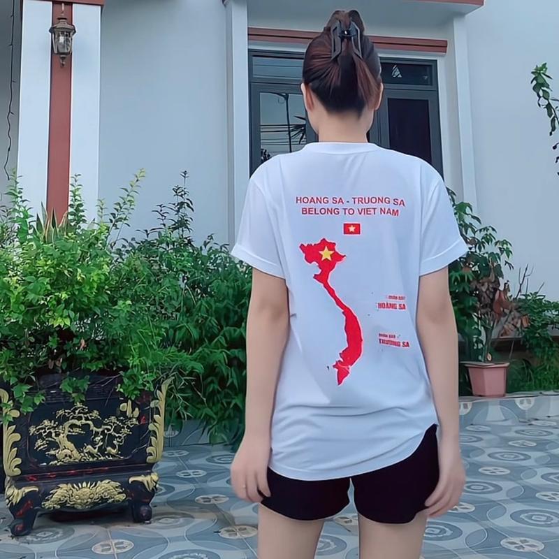 Áo cổ tròn Hoàng sa Trường Sa, bản đồ Việt Nam, áo in cờ tổ quốc, áo cộc tay có cổ  Shirt Menswear 1