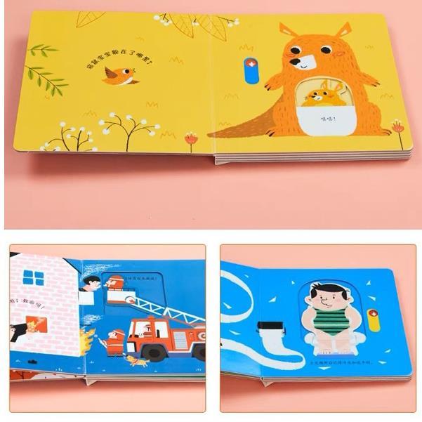 Casual 4 Books Chinese Montessori Activity Board Book (Push Pull Slide) Learn Through Play Babies Toddlers (0-3 Yrs) 6