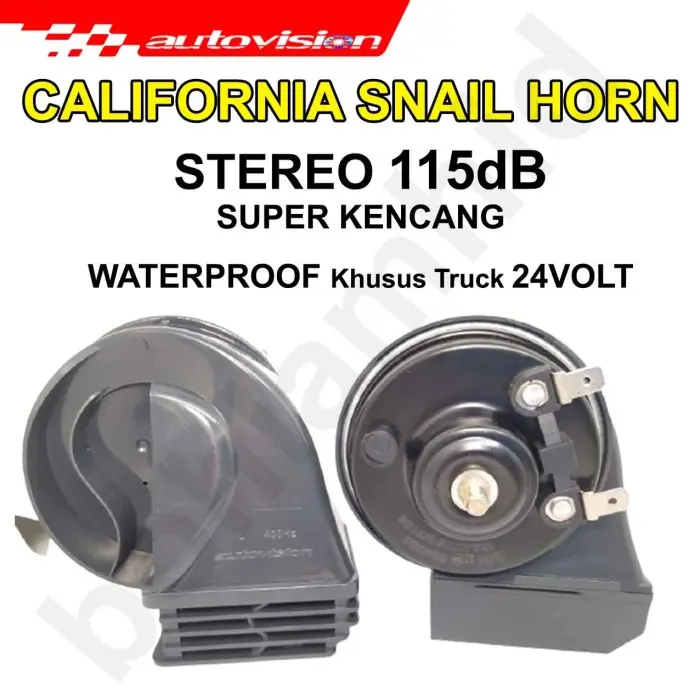 Klakson TRUK 24V Keong Stereo Autovision 118dB + Relay (Truck) 1