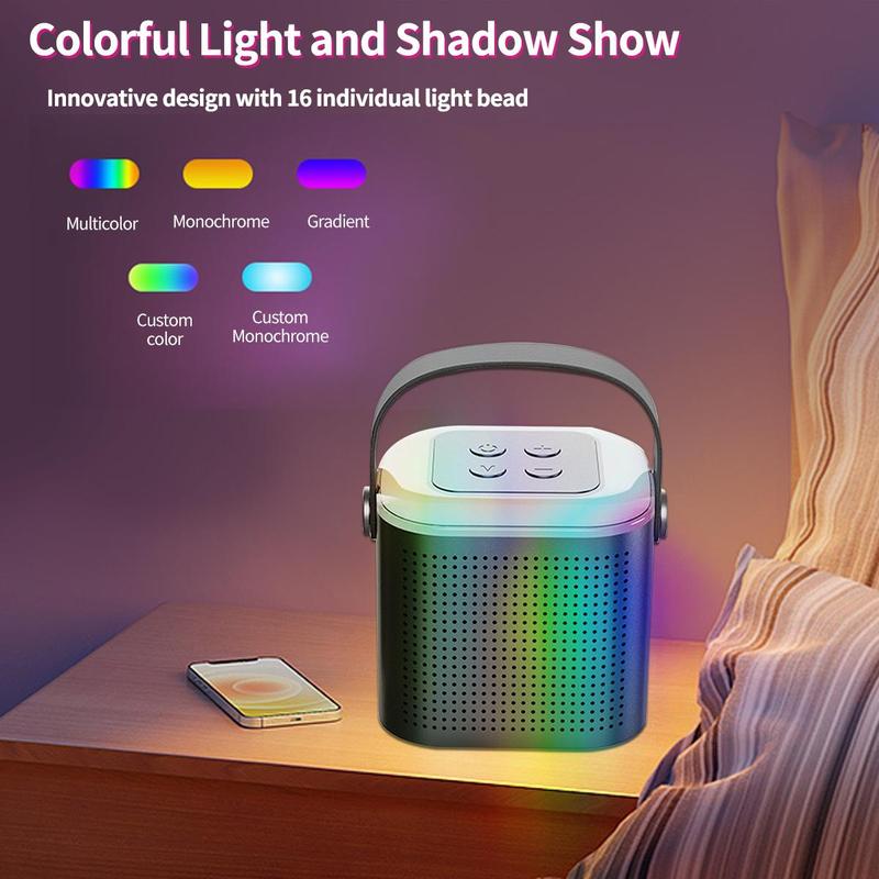 Product Introduction of Portable Wireless Microphone Speaker, Rechargeable Wireless Microphone Speaker with LED Light, Birthday Party & Holiday Gift, Audio 7
