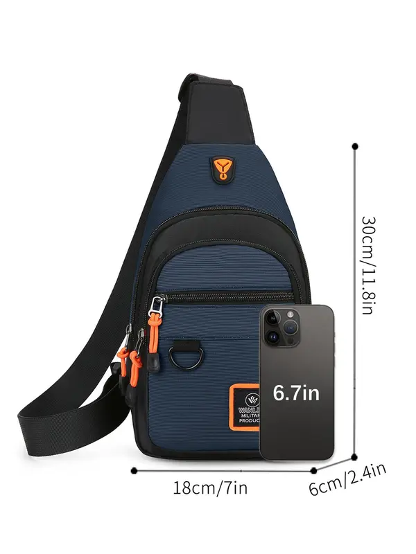 Durable Men's Casual Large Capacity Chest Bag, Multi-functional Sling Bag for Daily Commuting, Casual Trendy Versatile High-quality Daily Commuting Bag 5