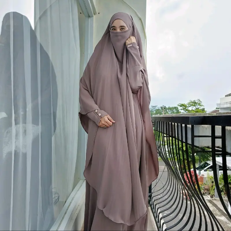 French Khimar Veloxa Jumbo Panjang Jilbab Kerudung Cadar Syari Instant Hijab Aja Wanita Muslim Bergo 6