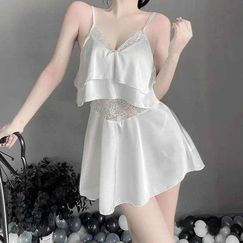 DN09 - Váy ngủ 2 dây tầng buộc sau cao cấp B02 Đồ ngủ gợi cảm Váy ngủ gợi cảm quyến rũ