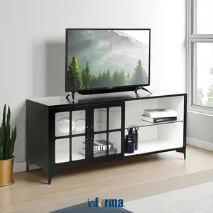 Informa Lewis Rak Tv - Hitam Meja Tv Bufet Tv Kabinet Minimalis Tempat