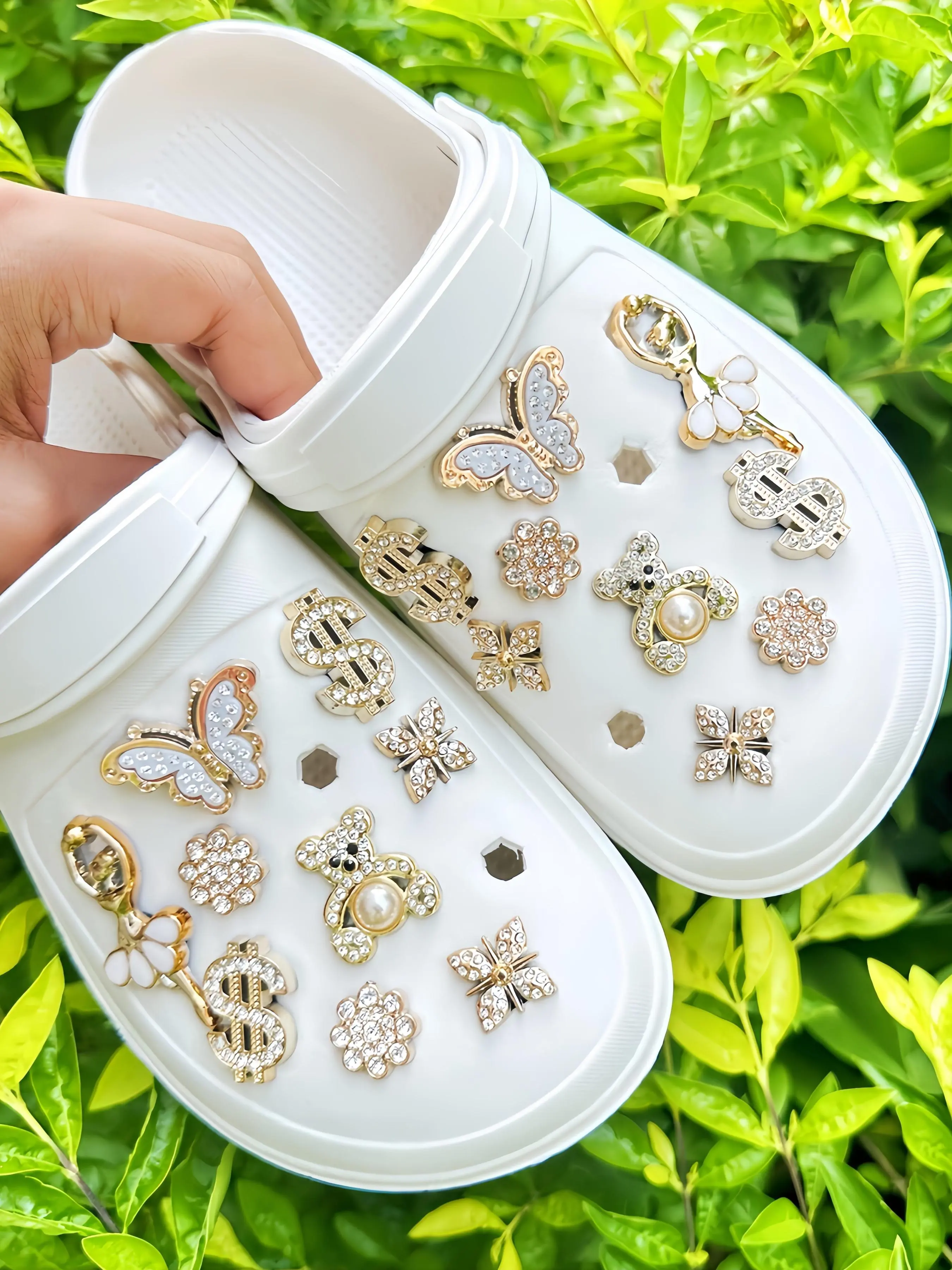 Cute Butterfly & Bear & Flower Design Shoe Charms, Fashionable Novelty Shoes Decorations for Clogs, Shoes Diy Accessories for Women & Girls, Jibbitz