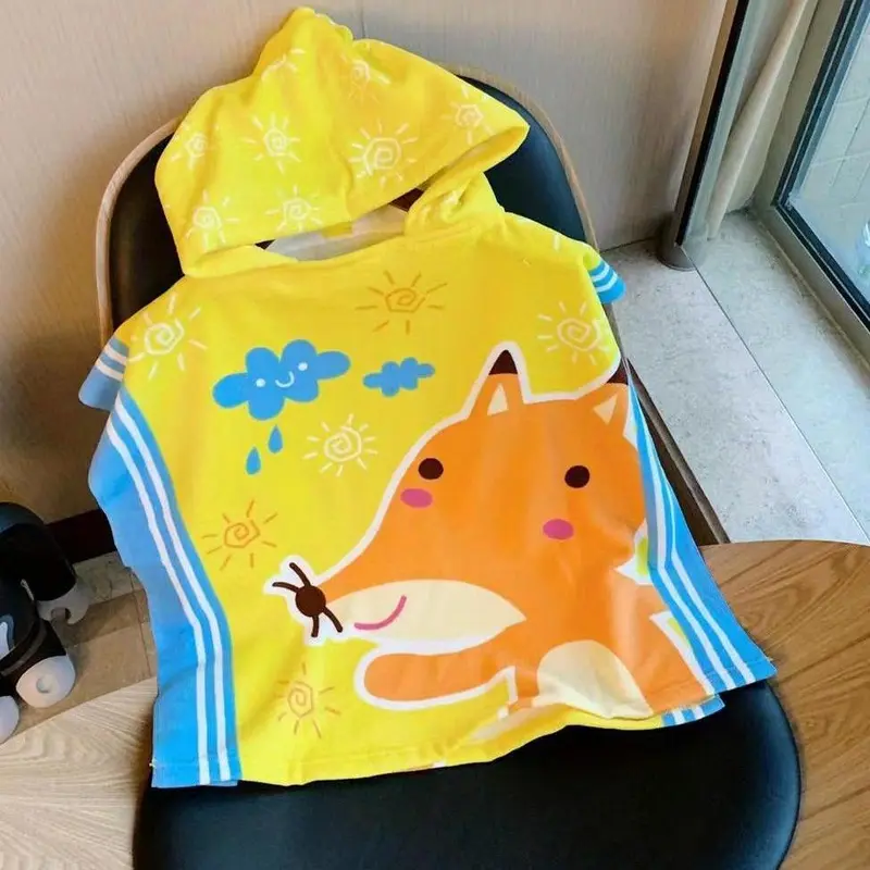 Adorable Cartoon Hooded Bath Towel for Youngsters - Soft, Absorbent & Cozy with Cute Designs - Perfect Gift for Boys & Girls 3