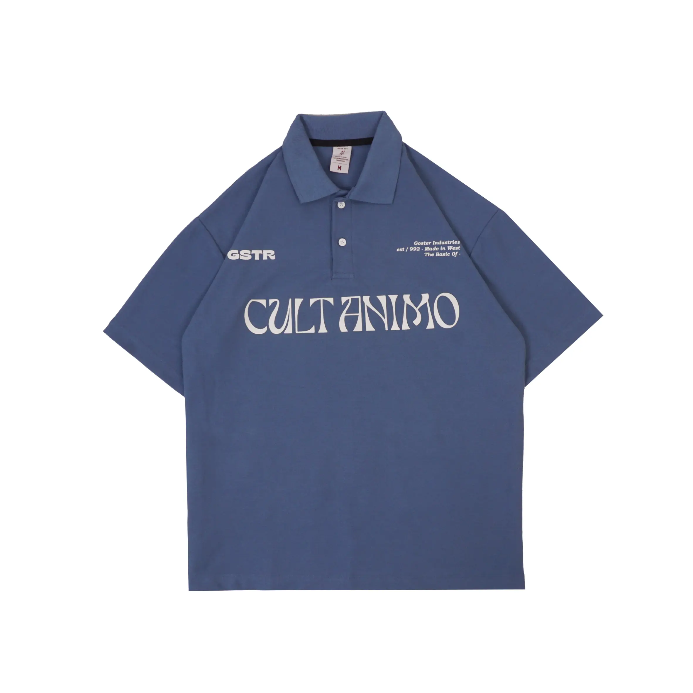 Goster Vintage Short Rugby Polo Shirt - Affection Steel Blue Baju Kaos