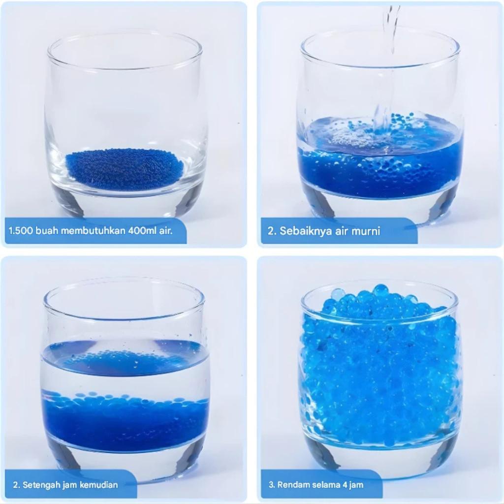 QATOVA Water Jell Botol 7-8mm Jell WGB Water Beads Isi 100RB Butir Refill Water Beads Vas Bunga