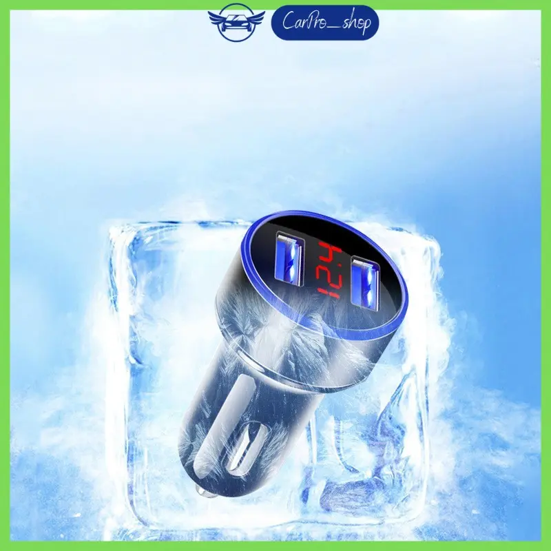 Tẩu sạc nhanh ô tô, sạc oto xe hơi 2 cổng USB có đèn hiển thị vôn Phụ Kiện 6
