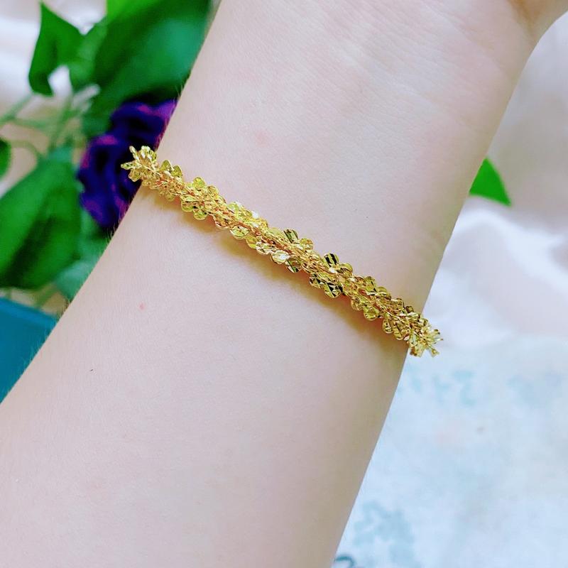 Sét dây chuyền và lắc tay xoắn 4d cao cấp Voi Nhẫn Hồ Lô 4